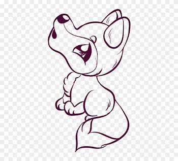 Cartoon Wolf Line Art By Crochetamommy - Cartoon