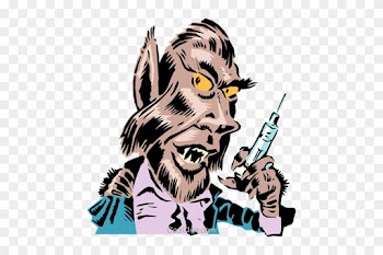 Cartoon Wolf Man Royalty Free Vector Clip Art Illustration - Scary Bookmarks