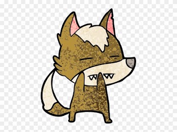 Cartoon Wolf Showing Teeth Vector Illustration Design - Wolf Cartoon