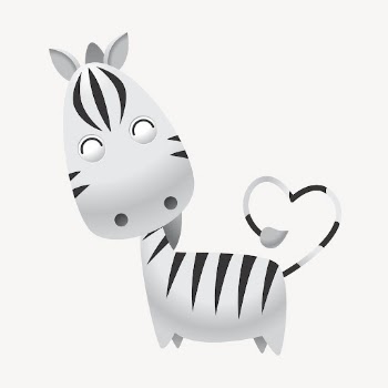 Cartoon zebra clipart, cute animal | Free Photo - rawpixel