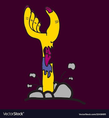Cartoon zombie hand clip art vector image