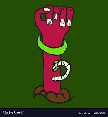 Cartoon zombie hand clip art vector image