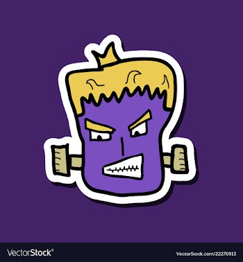 Cartoon zombie head with gradients vector image
