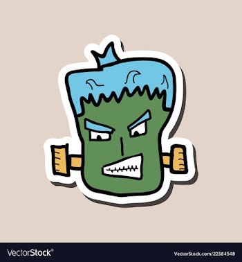 Cartoon zombie head with gradients vector image