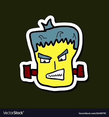 Cartoon zombie head with gradients vector image