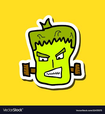 Cartoon zombie head with gradients vector image