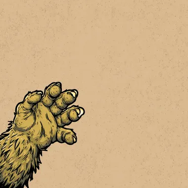 Cartoonish Bigfoot Hand Illustration Cartoonish Bigfoot Hand Illustration