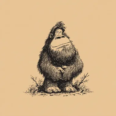 Cartoonish Bigfoot Illustration Cartoonish Bigfoot Illustration