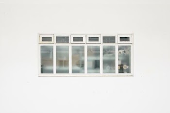 casement window against white background