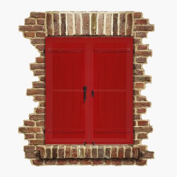 Casement window clipart, red architecture | Free PSD - rawpixel