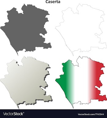 Caserta blank detailed outline map set vector image