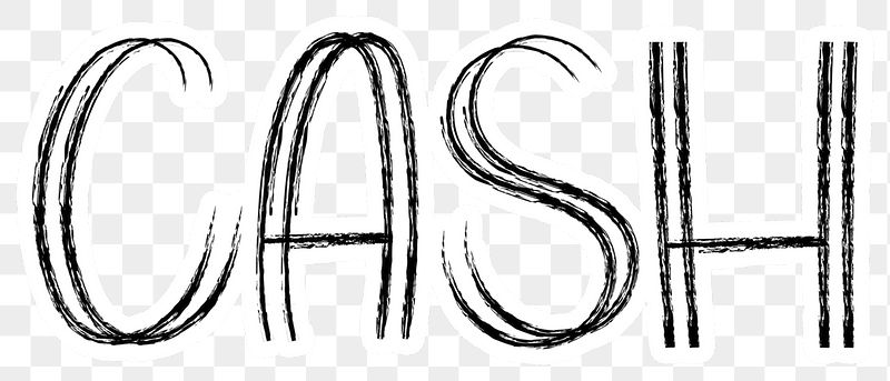 Cash png word sticker typography, | Free PNG - rawpixel