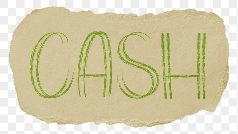 Cash png word sticker typography, | Free PNG - rawpixel