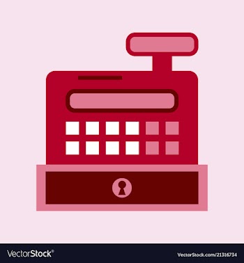 Cash register in flat style money and finance vector image