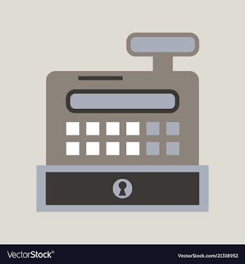 Cash register in flat style money and finance vector image