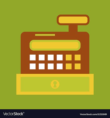 Cash register in flat style money and finance vector image