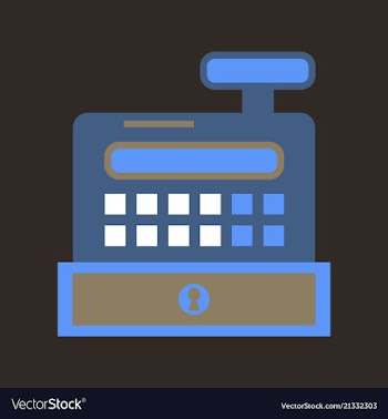 Cash register in flat style money and finance vector image