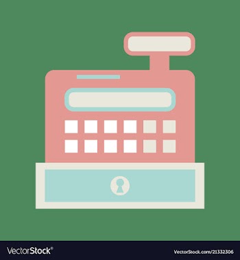 Cash register in flat style money and finance vector image