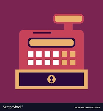 Cash register in flat style money and finance vector image