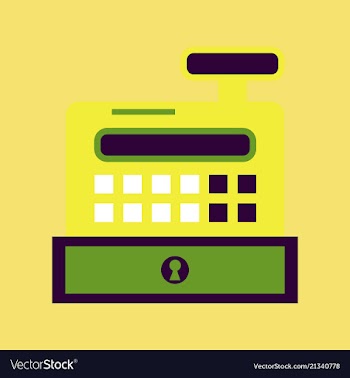 Cash register in flat style money and finance vector image