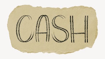 Cash word, torn craft paper | Free PSD - rawpixel