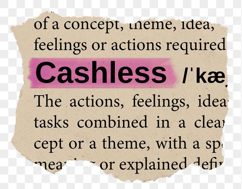Cashless png word sticker, torn | Free PNG - rawpixel