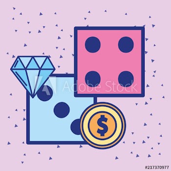 casino dices double coin money cartoon design