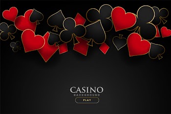 Casino playing card symbols black background Free Vector