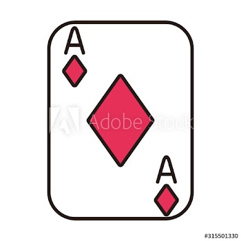 casino poker card with diamond