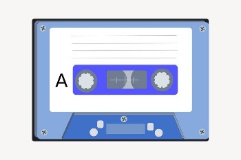 Cassette tape sticker, music illustration | Free PSD - rawpixel