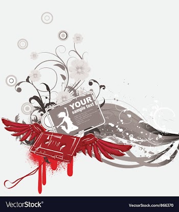Cassette with wings and grunge vector image
