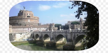 Castel Sant'Angelo Ponte Sant'Angelo Ponte Sisto Bridge - golden streamer 