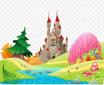 Castle Cartoon Drawing Illustration - Fairy tale world 