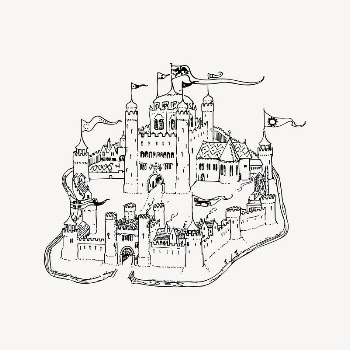 Castle clipart, drawing illustration vector. | Free Vector Illustration - rawpixel