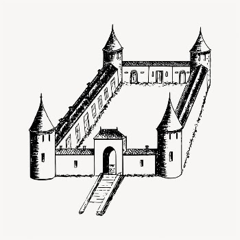 Castle fort illustration clipart vector. | Free Vector - rawpixel