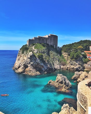 Castle on Mountain Near Sea
