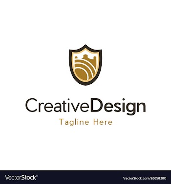 Castle shield building protect creative logo vector image