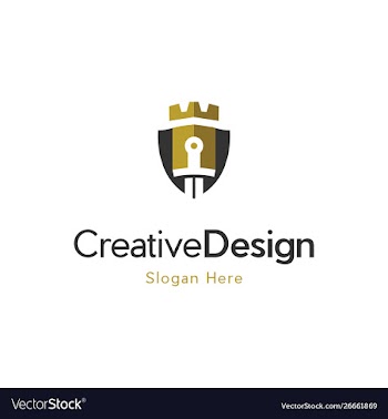 Castle shield protection logo design vector image