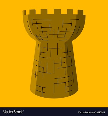 Castle tower medieval ancient fortress isolated vector image