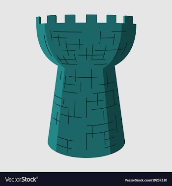 Castle tower medieval ancient fortress isolated vector image