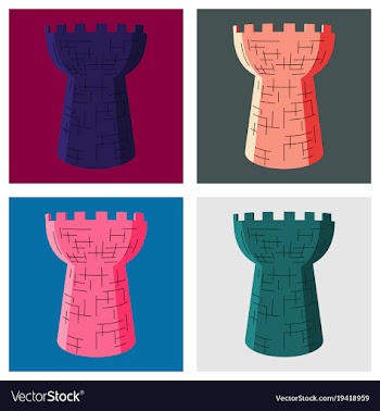 Castle tower medieval ancient fortress isolated vector image