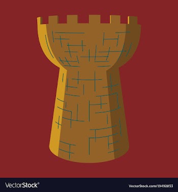 Castle tower medieval ancient fortress isolated vector image