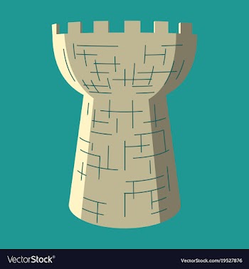 Castle tower medieval ancient fortress isolated vector image