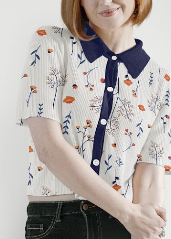 Casual blouse mockup, short sleeve | Free PSD Mockup - rawpixel