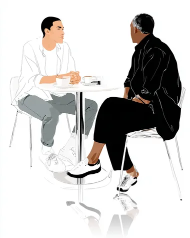 Casual Coffee Discussion Between Friends Casual Coffee Discussion Between Friends