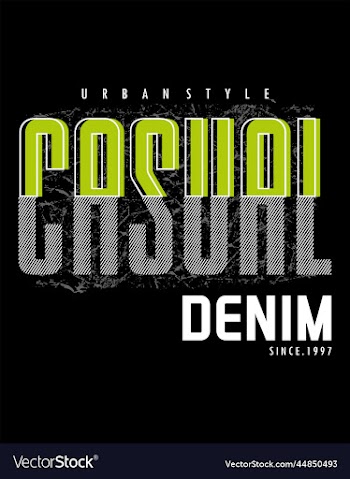 casual denim typography for t shirt design