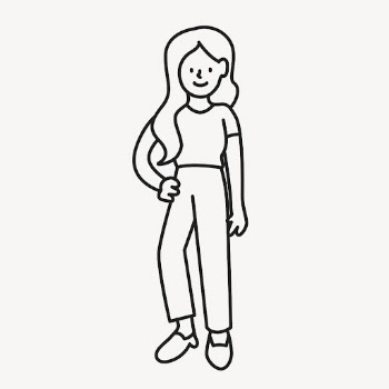 Casual woman clipart, person line | Free Vector Illustration - rawpixel