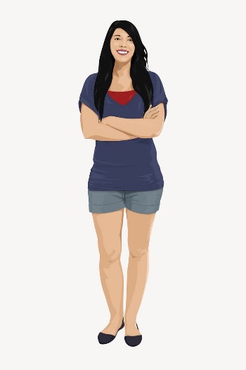Casual woman standing illustration vector | Free Vector - rawpixel