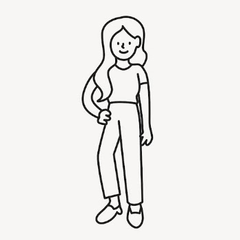 Casual woman sticker, person doodle | Free PSD Illustration - rawpixel