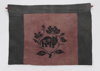 cat and foliage embroidered in black | Free Photo - rawpixel